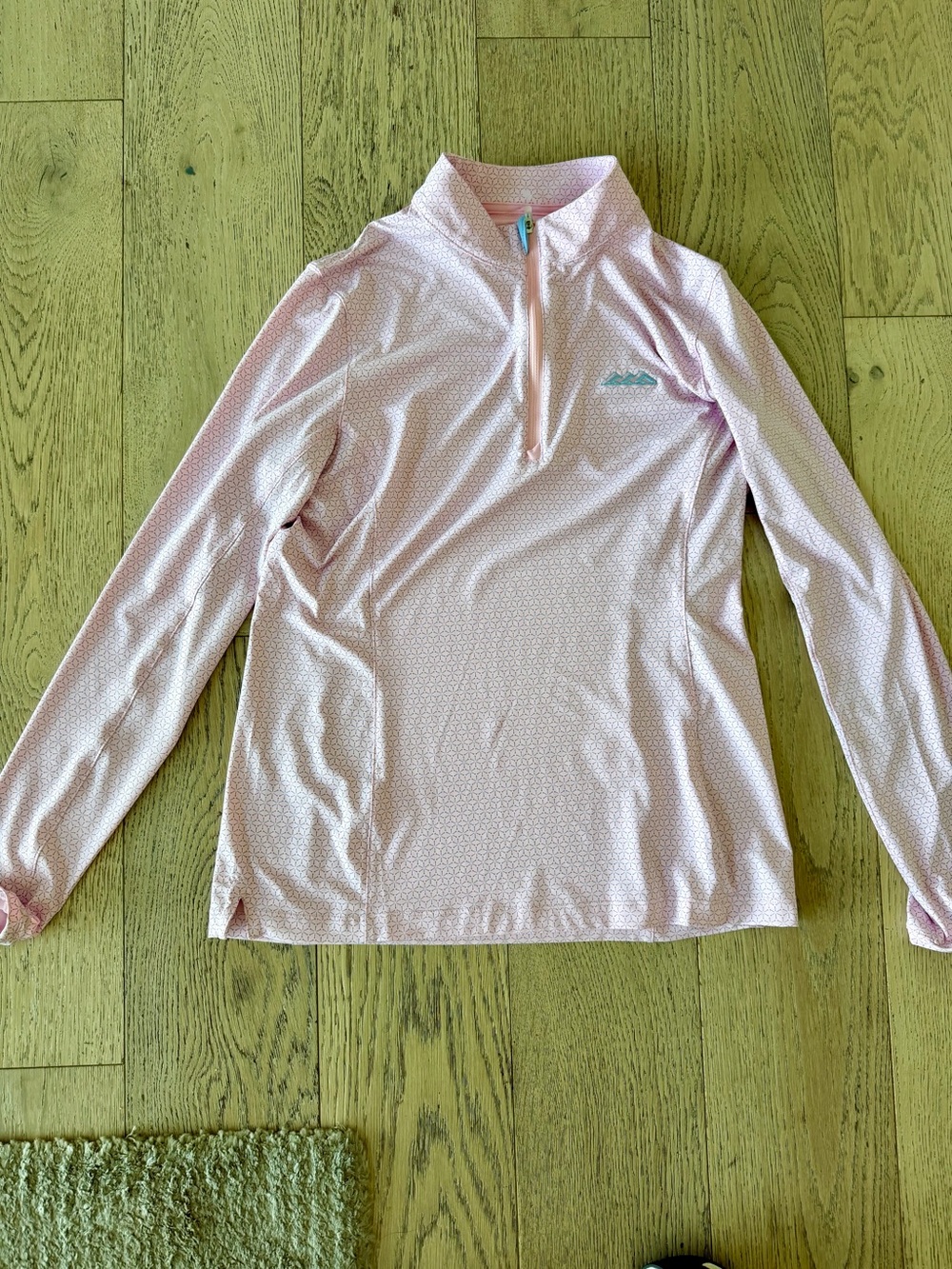 Peter millar Small S Pink Geometric UPF 50+ Sun Protection 1/4 Zip Pullover